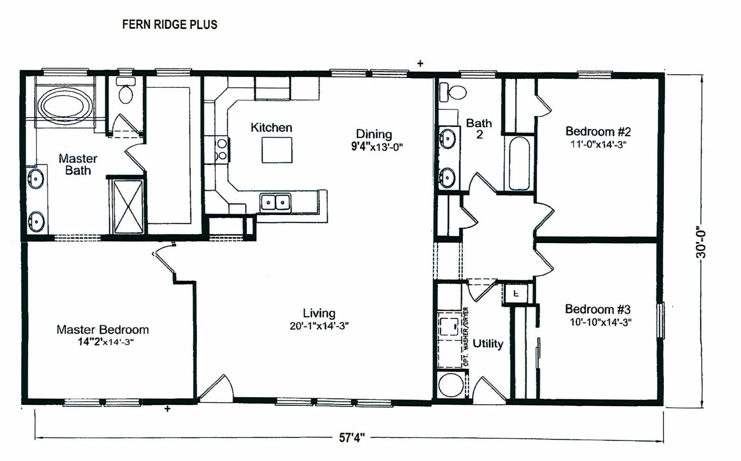 Palm Harbor 3 Bedroom Manufactured Home Fern Ridge Plus for 155,140